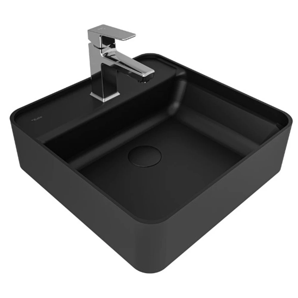 SMARTEDGE 45X45 KARE LAVABO MAT SİYAH