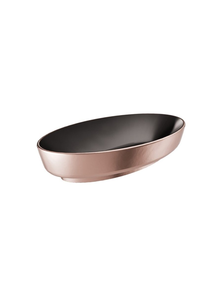 DOVE 70X40 OVAL ÇANAK LAVABO MAT SİYAH - BRONZ