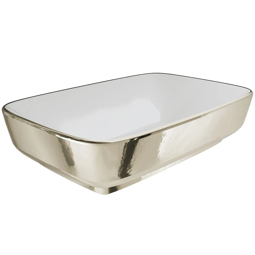 DOVE 60X40 DİKDÖRTGEN ÇANAK LAVABO BEYAZ-PLATİN