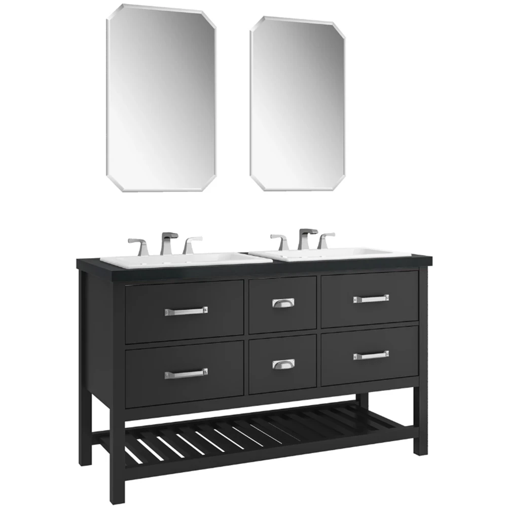GRANDHOME 140 CM AYNA DAHİL SET MAT SİYAH-OCEAN BLACK