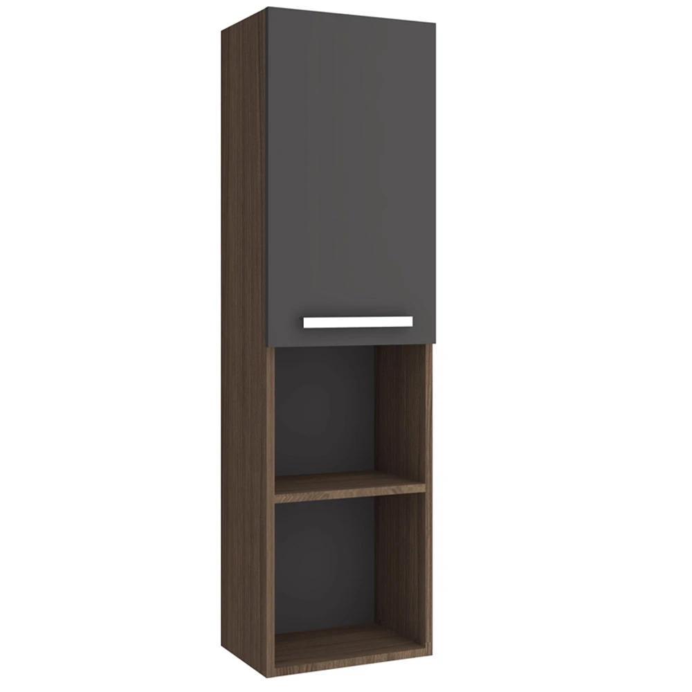 TREVİ 40 CM BOY DOLABI ANTRASİT-MODERN CEVİZ SAĞ