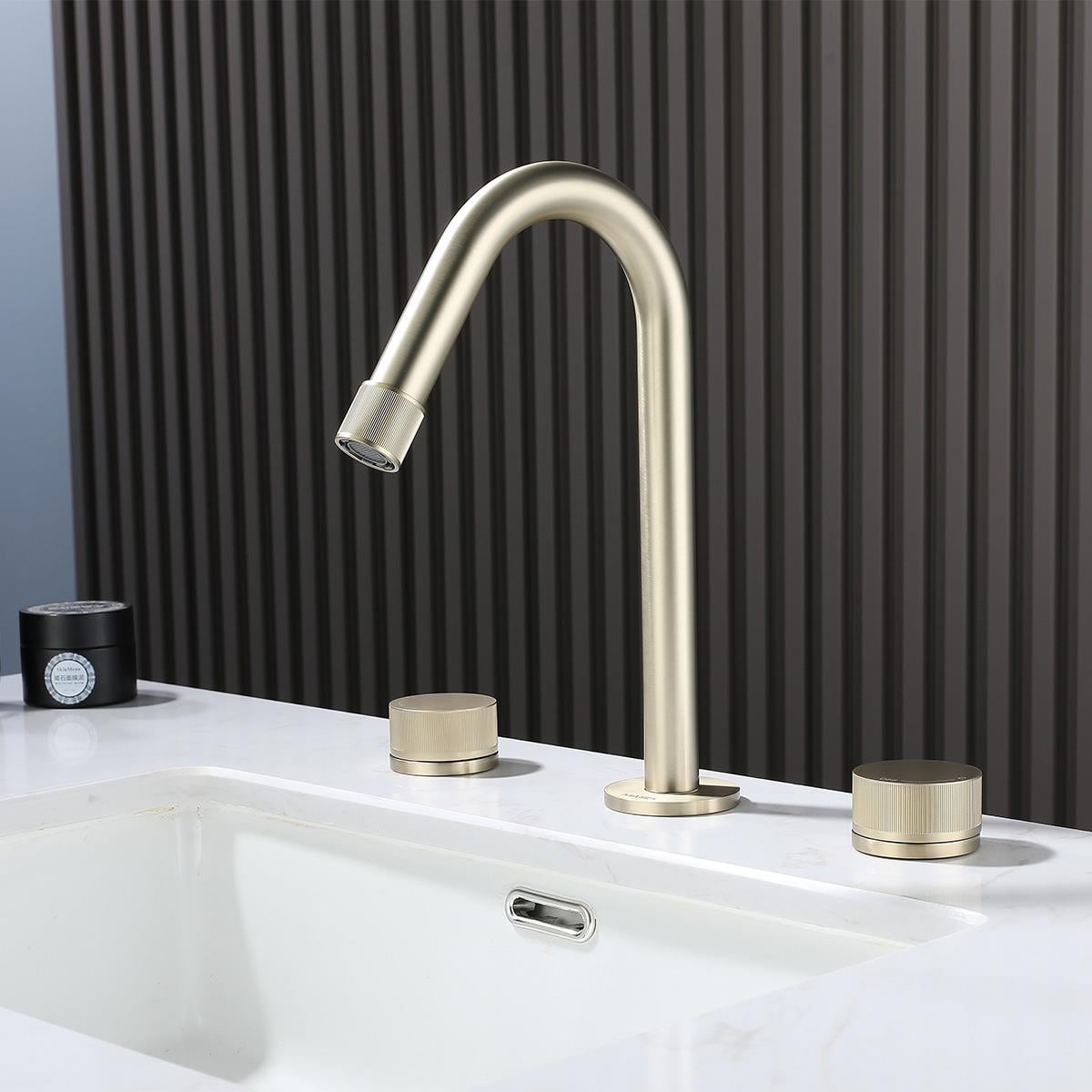 Vanity 3 Delikli Lavabo Bataryası Brushed Gold