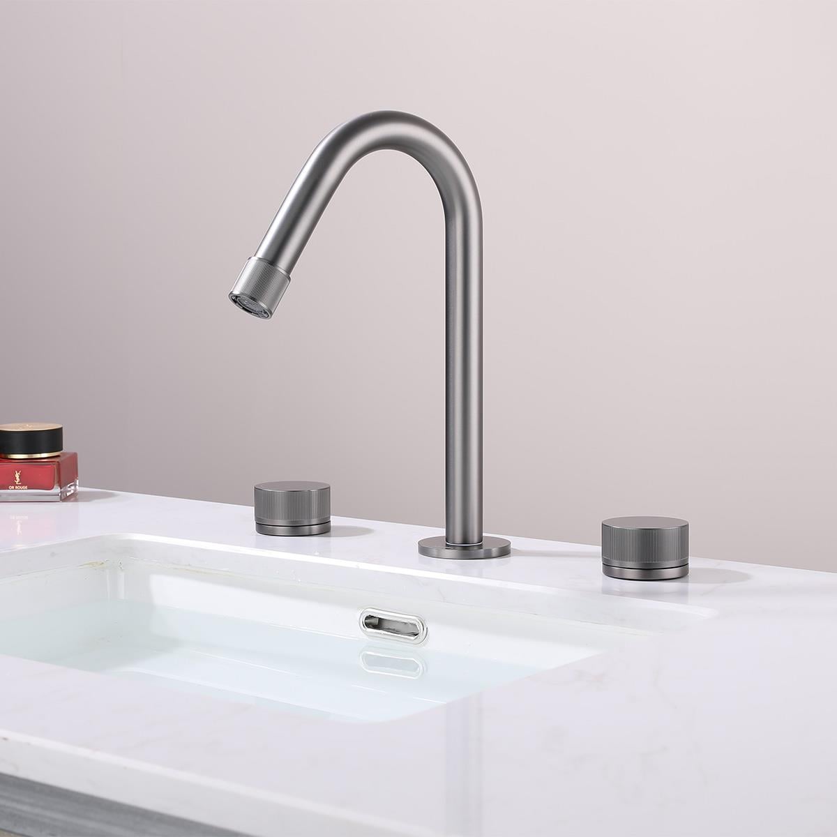 Vanity 3 Delikli Lavabo Bataryası Gun Metal