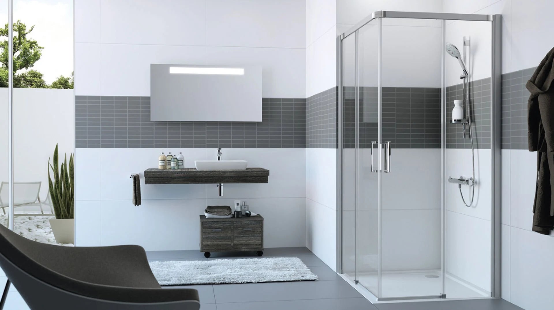 Hüppe Design Pure KY K K2S2 T Şeffaf Cam