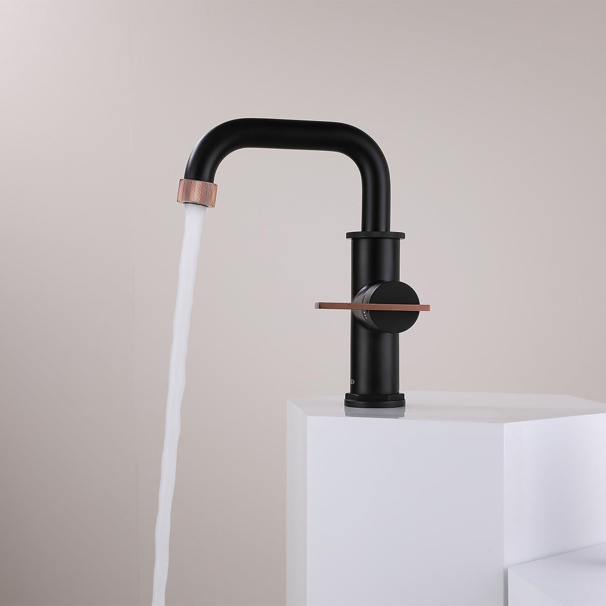 Wing Lavabo Bataryası Matt Black& Rose Gold
