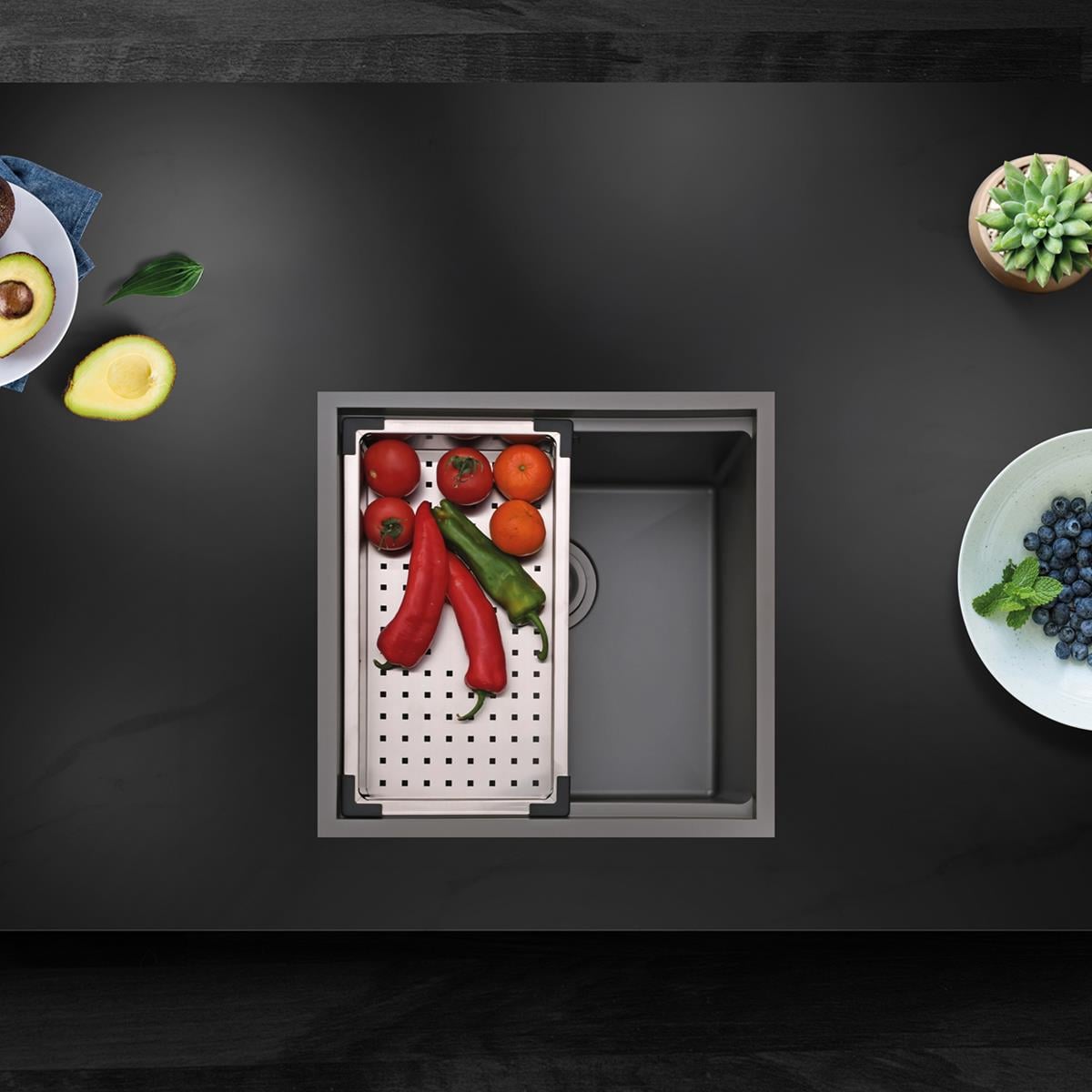 Allure El Yapımı Nano Evye (Seti) 44x44 cm Mat Gri (Gun Grey)