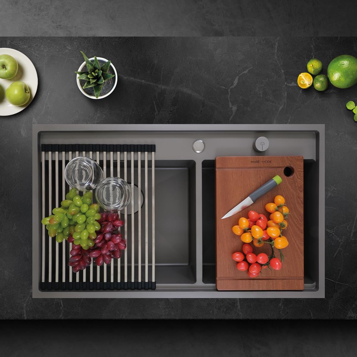Giotto El Yapımı Nano Evye (Seti) 86x51 cm Mat Gri (Gun Grey)