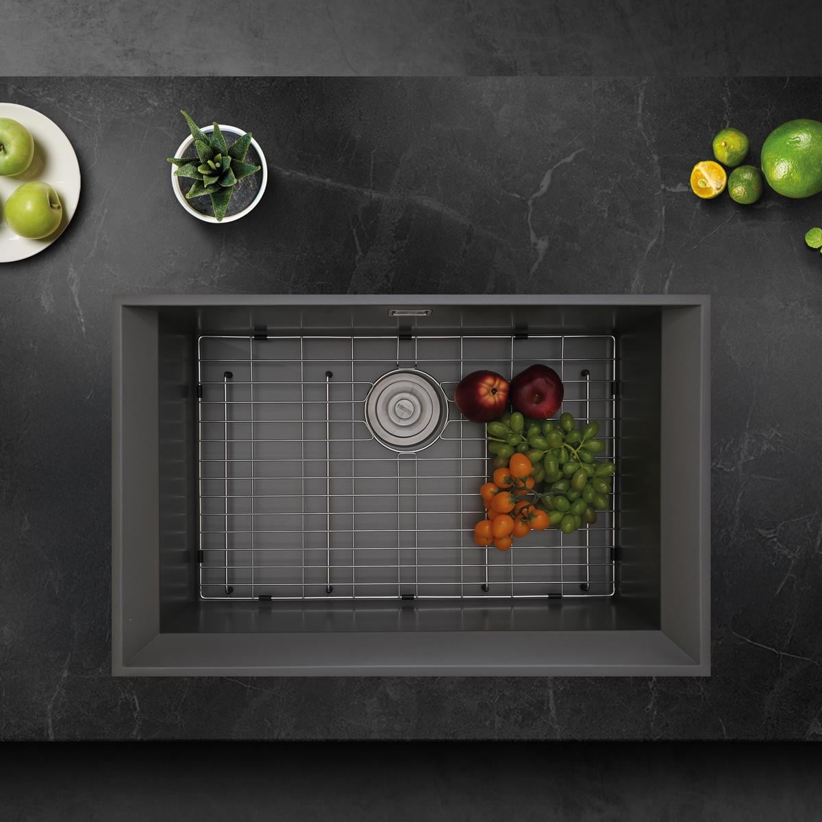 Marea El Yapımı Nano Evye (Seti) 75x48 cm Mat Gri (Gun Grey)