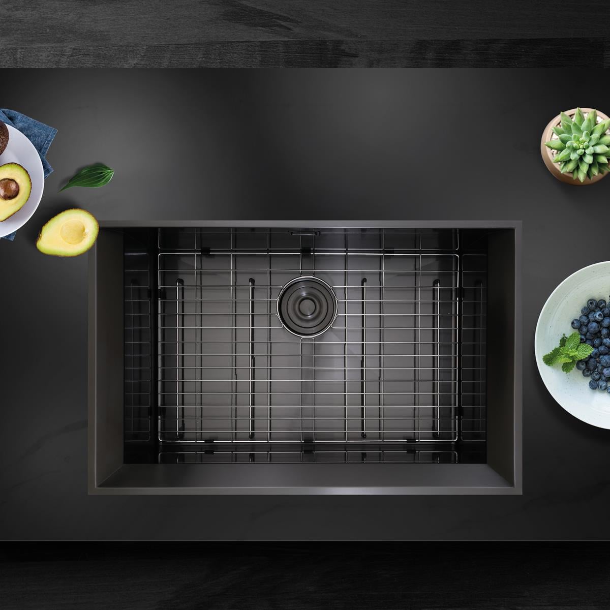 Marea El Yapımı PVD Evye (Seti) 75x48 cm Siyah (Black)
