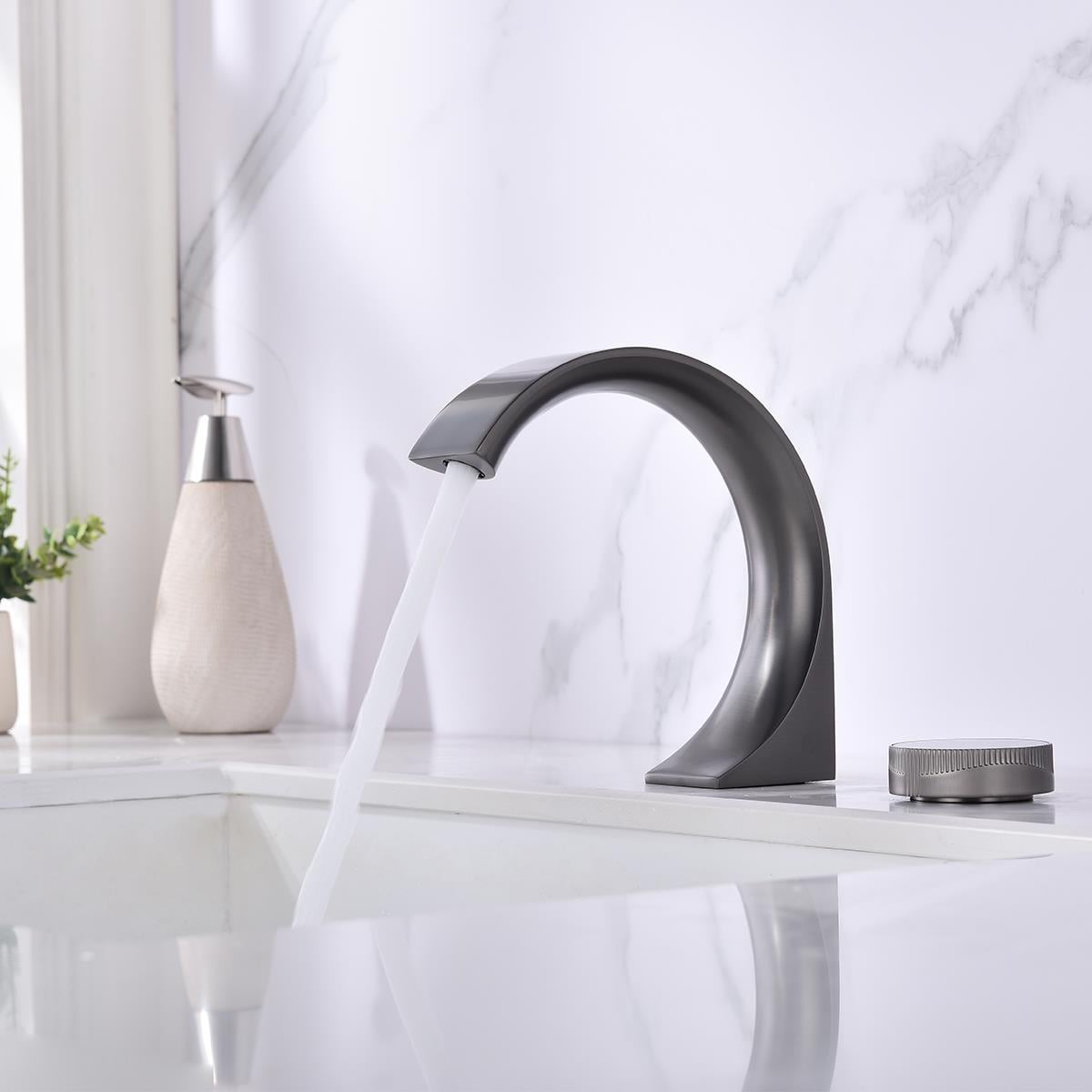Curve 2 Delikli Lavabo Bataryası Gun Grey