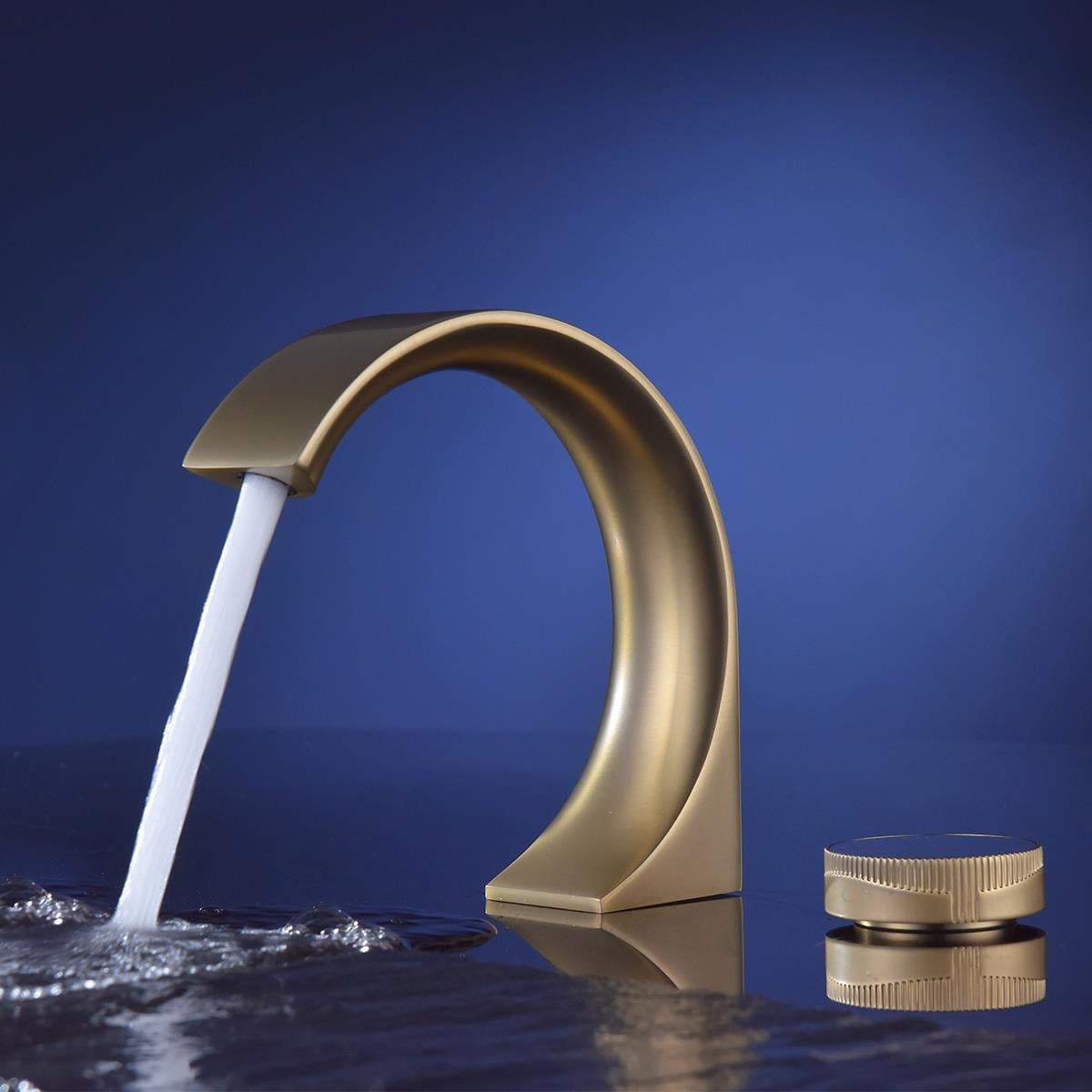 Curve 2 Delikli Lavabo Bataryası Brushed Gold