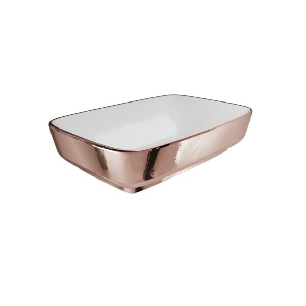 Kale Dove 60x40 Dikdörtgen Çanak Lavabo Beyaz-Bronz