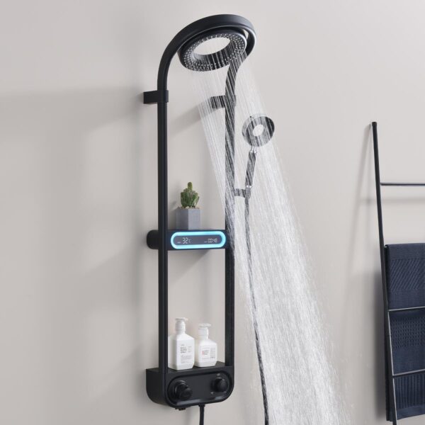 Life Velvet Duvara Monte Duş Sistemi Black