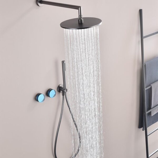 Shine Kristal Kontrol Düğmeli Duş Seti Gun Metal